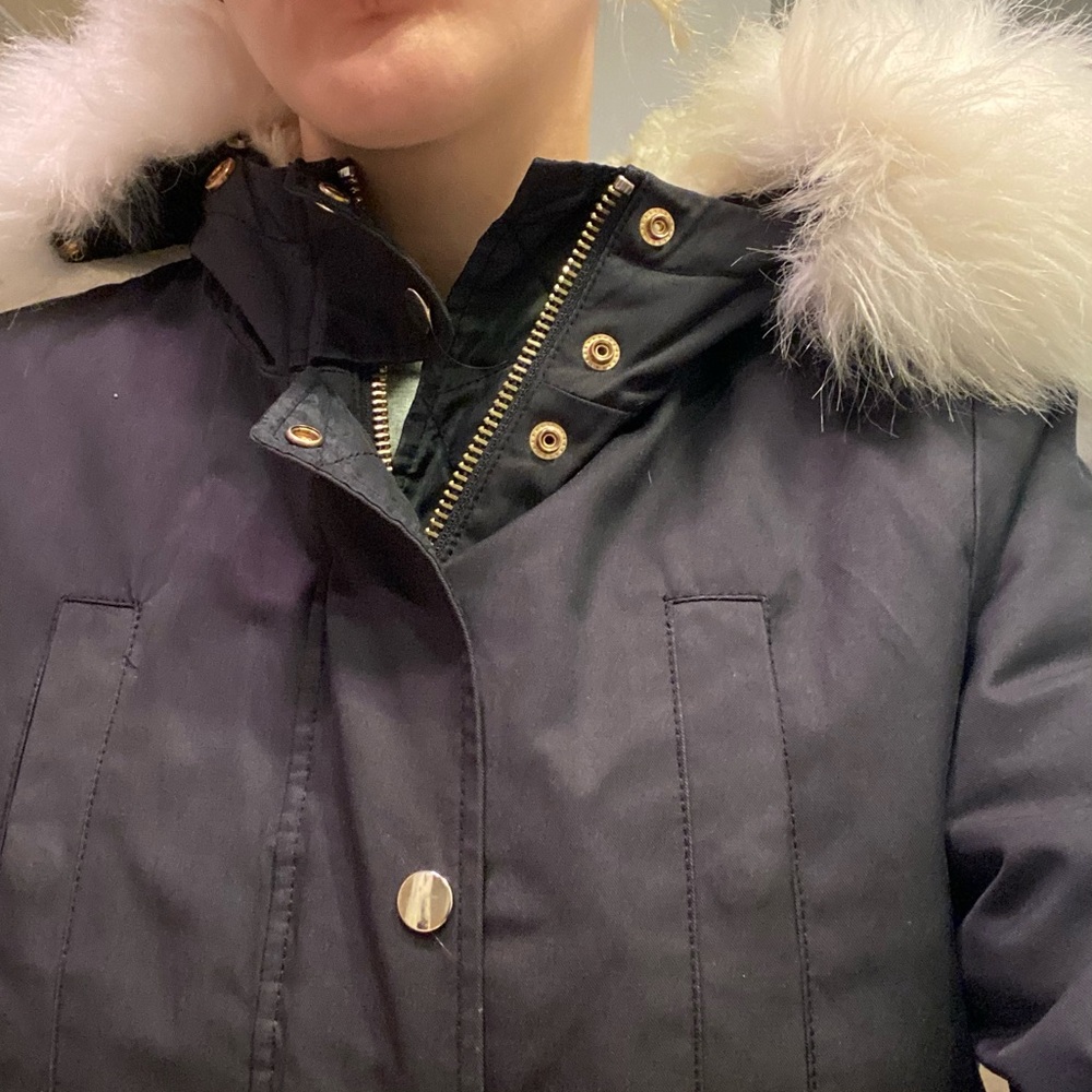 Topshop Basic Black Jacket Parka With Removable W… - image 2